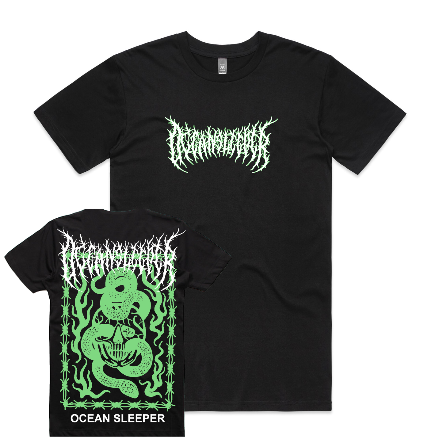 Green Death Metal Oversized T-Shirt